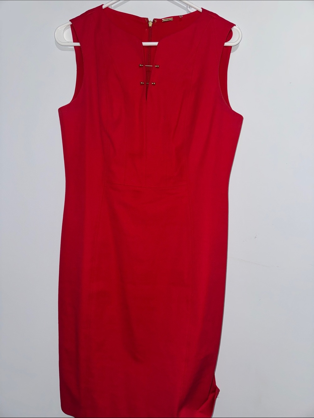 Elie Tahari Sleeveless Red Sheath Dress - Classic Office Dress